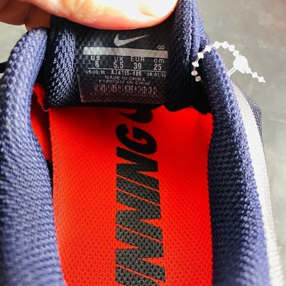 New Nike Pegasus 35 Turbo Racing Stripe Indigo Navy Marigold Orange Womens 8 MED - Picture 8 of 13